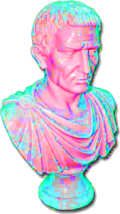 estatua na estetica vaporwave